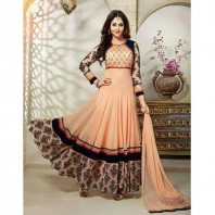 Cream Indian Long three Pcs For Women-dr101