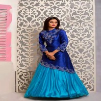 Georgette Embroidery Work Dress-4657
