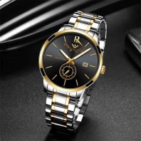 NIBOSI Masculino Relojes Watch - Silver Black