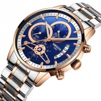 NIBOSI Solid Stainless Steel Mens Waterproof Watch-3187