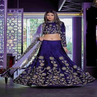Zeros Bangladesh Embroidered Dhupian silk Party Lehenga Choli-4620